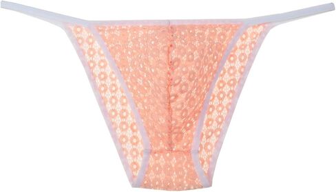 Jaxu Men's Hollow Bikini Briefs Lace Mini Brief Pouch Jacquard Male Underwear Rope Pants in Saudi Arabia