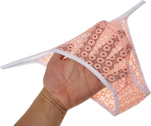 Jaxu Men's Hollow Bikini Briefs Lace Mini Brief Pouch Jacquard Male Underwear Rope Pants in Saudi Arabia