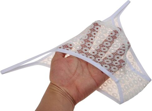 Jaxu Men's Hollow Bikini Briefs Lace Mini Brief Pouch Jacquard Male Underwear Rope Pants in Saudi Arabia