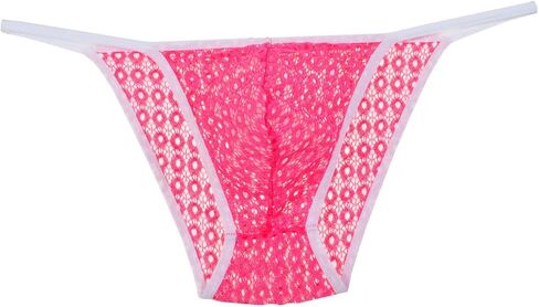 Jaxu Men's Hollow Bikini Briefs Lace Mini Brief Pouch Jacquard Male Underwear Rope Pants in Saudi Arabia