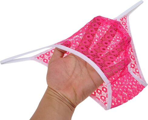 Jaxu Men's Hollow Bikini Briefs Lace Mini Brief Pouch Jacquard Male Underwear Rope Pants in Saudi Arabia