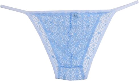 Jaxu Men's Rhombic Lace Bikini Briefs Side Open Underwear See-through See-through Cheeky Briefs in Kuwait