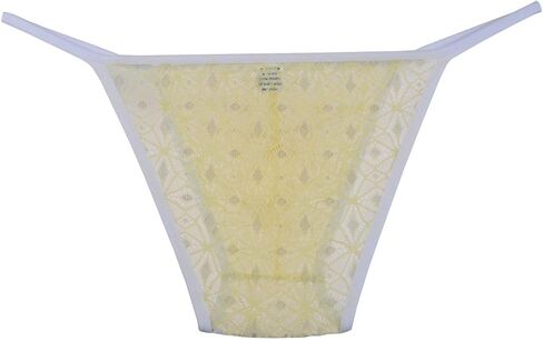 Jaxu Men's Rhombic Lace Bikini Briefs Side Open Underwear See-through See-through Cheeky Briefs in Kuwait