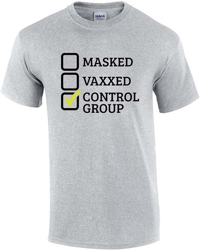 Masked Vaxxed Control Group Funny Anti Vax Unisex Short Sleeve T-Shirt in Kuwait