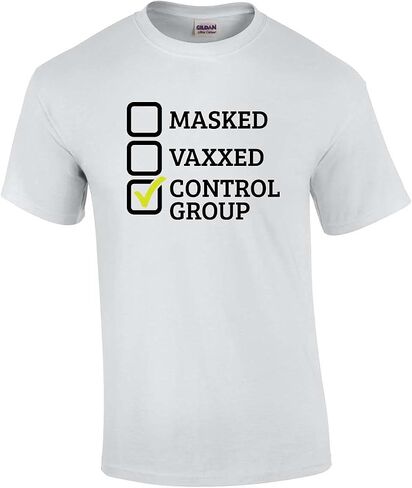 Masked Vaxxed Control Group Funny Anti Vax Unisex Short Sleeve T-Shirt in Kuwait