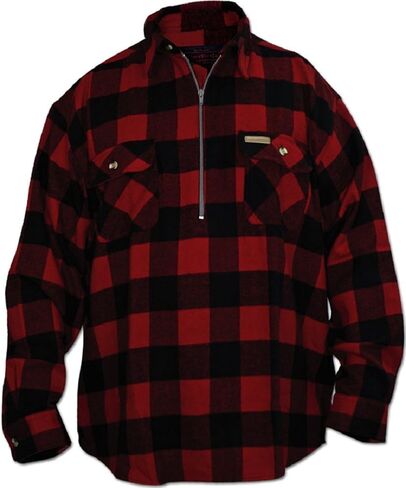 Hickory Shirt Co. Buffalo Plaid Classic 1/2 Zip Long Sleeve Flannel Shirt in Saudi Arabia