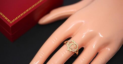 CaliRoseJewelry 10k Gold Initial Alphabet Personalized Heart Ring - Letter M in Kuwait