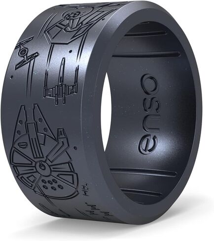 حلقات Enso Rings Star Wars Marquee من السيليكون، مجموعة حلقات واسعة، تصميم مريح ومرن in Kuwait