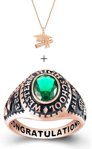 PJM Customized Sterling Silver Men High School and College Class Ring – Modern Collection – Fully Personalized - Mementos Jewelry in Kuwait