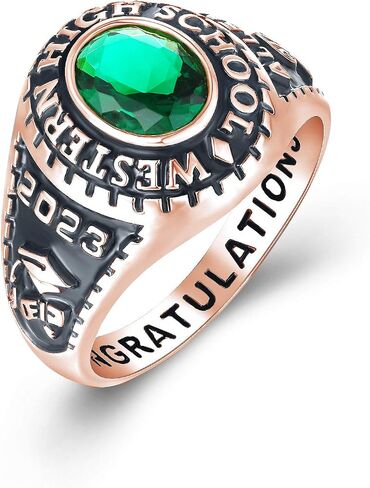 PJM Customized Sterling Silver Men High School and College Class Ring – Modern Collection – Fully Personalized - Mementos Jewelry in Kuwait