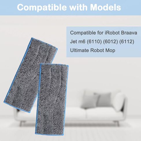 Tivcroxs 8 عبوات من وسادات التطهير الرطبة Braava Jet M6 المتوافقة مع iRobot Braava Jet m6 (6110) (6012) (6112) ممسحة الروبوت النهائية، 8 عبوات من وسادات التطهير الرطبة القابلة للغسل وإعادة الاستخدام in Kuwait