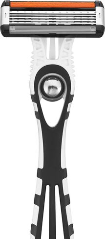 BIC Hybrid 5 Flex Refillable Men's Razor, 1 Weighted Handle and 10 Nano-Tech Titanium 5-Blade Refills with Precision Blade - Bundle of 1+10 in Saudi Arabia