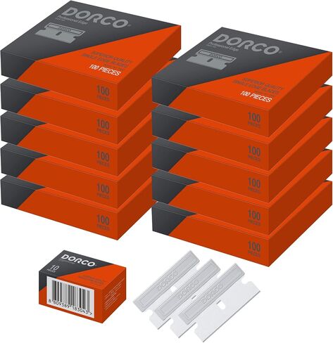 10 Pcs, DORCO Professional Quality Utility Single Edge Blade - Sharp, Carbon Steel Edge w/ Aluminum Handle in Saudi Arabia