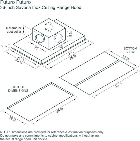 Futuro Futuro Island-Mount IS36SAVONA-INOX Range Hood 36" 940-CFM | Savona Inox | Stainless Steel Vent Hood | Modern Italian Exhaust Hood | LED, Ultra-Quiet w/Blower in Saudi Arabia