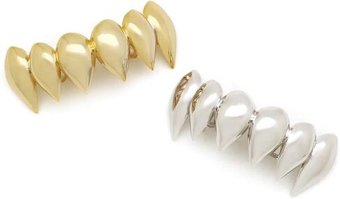 OOCC 18K Gold Silver Plated Hip Hop Top Vampire Fangs Teeth Grillz in Saudi Arabia