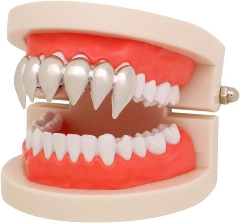 OOCC 18K Gold Silver Plated Hip Hop Top Vampire Fangs Teeth Grillz in Saudi Arabia