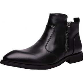 Yuruma Chelsea Boots Men Ankle Boots Formal Boots for Men Black Casual Suede Leather Dress Boots Slip On Zipper Boots in Saudi Arabia