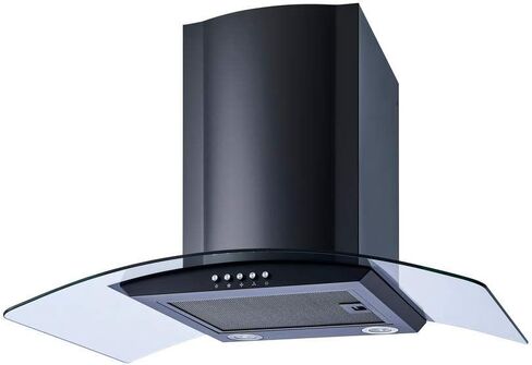 Winflo 30 In. Convertible Wall Mount Range Hood in Black with Mesh Filters, Charcoal Filters and Push Button Control in Saudi Arabia