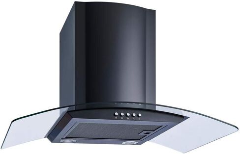 Winflo 30 In. Convertible Wall Mount Range Hood in Black with Mesh Filters, Charcoal Filters and Push Button Control in Saudi Arabia