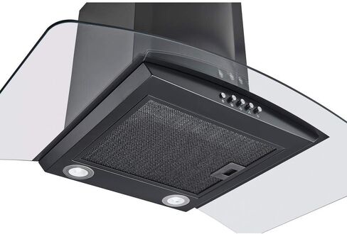 Winflo 30 In. Convertible Wall Mount Range Hood in Black with Mesh Filters, Charcoal Filters and Push Button Control in Saudi Arabia