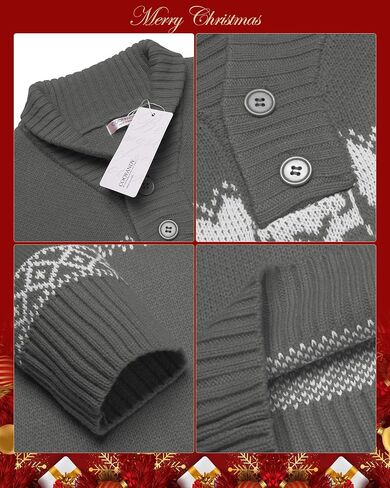 COOFANDY Men's Christmas Sweater Ugly Knitted Xmas Sweaters Casual Snowflake Pullover Knitwear in Saudi Arabia