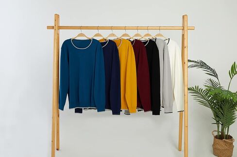 Esobo Men's Cotton V Neck Sweater Knitted Jumper Sweater Long Sleeve Pullover Top in Kuwait