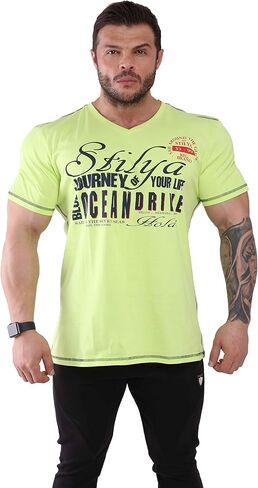 Men's Short Sleeve T-Shirt V-Neck Comfortable Cotton in Kuwait
