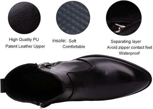 Yuruma Chelsea Boots Men Ankle Boots Formal Boots for Men Black Casual Suede Leather Dress Boots Slip On Zipper Boots in Saudi Arabia
