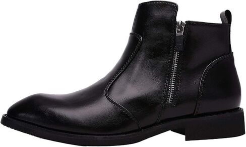 Yuruma Chelsea Boots Men Ankle Boots Formal Boots for Men Black Casual Suede Leather Dress Boots Slip On Zipper Boots in Saudi Arabia