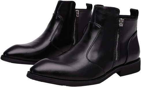 Yuruma Chelsea Boots Men Ankle Boots Formal Boots for Men Black Casual Suede Leather Dress Boots Slip On Zipper Boots in Saudi Arabia