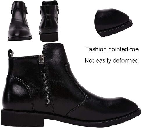 Yuruma Chelsea Boots Men Ankle Boots Formal Boots for Men Black Casual Suede Leather Dress Boots Slip On Zipper Boots in Saudi Arabia