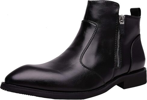 Yuruma Chelsea Boots Men Ankle Boots Formal Boots for Men Black Casual Suede Leather Dress Boots Slip On Zipper Boots in Saudi Arabia