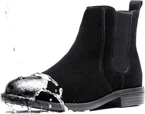 Yuruma Chelsea Boots Men Ankle Boots Formal Boots for Men Black Casual Suede Leather Dress Boots Slip On Zipper Boots in Saudi Arabia
