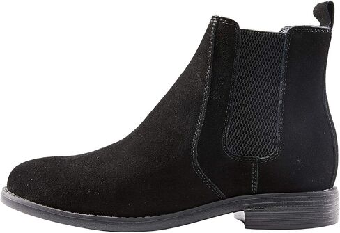Yuruma Chelsea Boots Men Ankle Boots Formal Boots for Men Black Casual Suede Leather Dress Boots Slip On Zipper Boots in Saudi Arabia