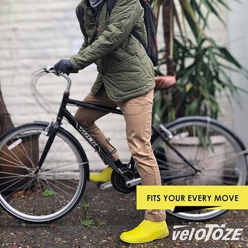 veloToze Roam - أغطية أحذية مقاومة للماء، قابلة لإعادة الاستخدام للتنقل في المطر والثلج والطين - غطاء الكالوشات المطاطي سهل الارتداء للأحذية الرياضية أو الأحذية الرسمية، أحذية طويلة للرجال والنساء in Saudi Arabia