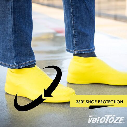 veloToze Roam - أغطية أحذية مقاومة للماء، قابلة لإعادة الاستخدام للتنقل في المطر والثلج والطين - غطاء الكالوشات المطاطي سهل الارتداء للأحذية الرياضية أو الأحذية الرسمية، أحذية طويلة للرجال والنساء in Saudi Arabia