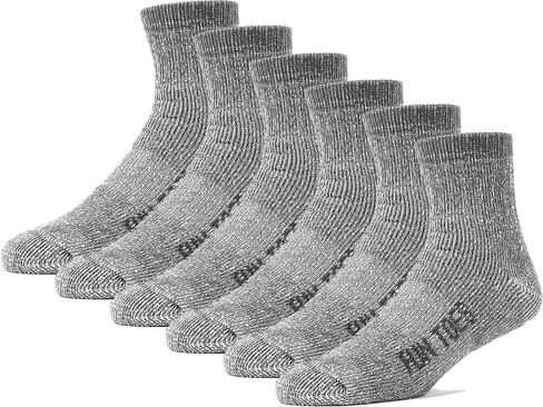 FUN TOES Merino Wool Ankle Socks 6 Pairs Arch Support and Cushioning Heel to Toe Reinforcement Ideal for Hiking in Saudi Arabia