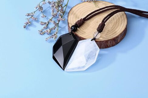 Top Plaza Couples Gifts Matching Two Half Heart Love Puzzle Necklace for Him & Her 2 Pcs Set Adjustable Healing Crystal Gemstone Pendant Necklaces for Mens Womens Valentine’s Day Gifts in Kuwait