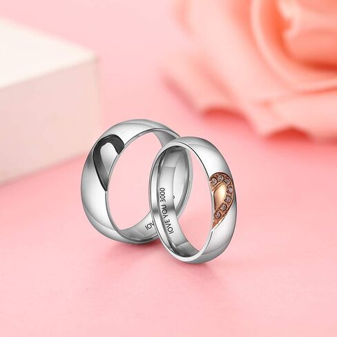 Personalized Heart Matching Couples Necklaces for Him and Her Custom Engraved Names Initial Promise Ring Pendant Necklace for Men Women in Saudi Arabia