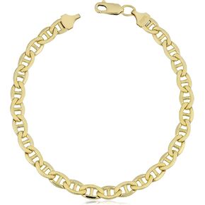 Kooljewelry 14k Yellow Gold Filled Mens Mariner Link Chain Bracelet (5.8 mm, 8.5 inch) in Kuwait