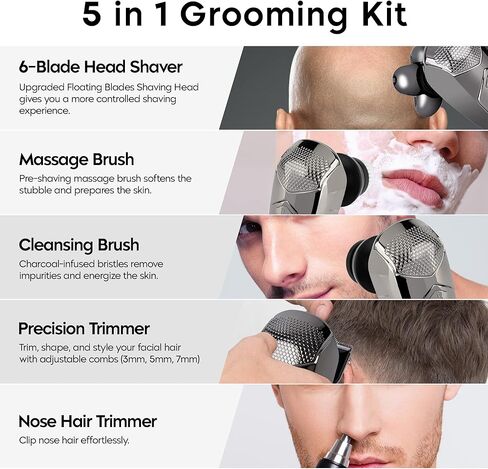 ماكينة حلاقة هالفورد للرجال الصلع، ماكينة حلاقة كهربائية للرأس للرجال، ماكينة حلاقة الرأس الصلع للرجال، ماكينة حلاقة كهربائية 5 في 1 للرجال. in Kuwait