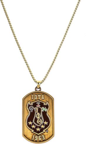 BBGreek Iota Phi Theta Fraternity Paraphernalia - قلادة على شكل علامة الكلب مع سلسلة مربعة مستديرة مقاس 24 بوصة - قمة - مرخصة رسميًا in Saudi Arabia