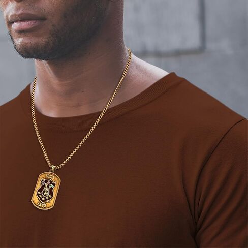 BBGreek Iota Phi Theta Fraternity Paraphernalia - قلادة على شكل علامة الكلب مع سلسلة مربعة مستديرة مقاس 24 بوصة - قمة - مرخصة رسميًا in Saudi Arabia