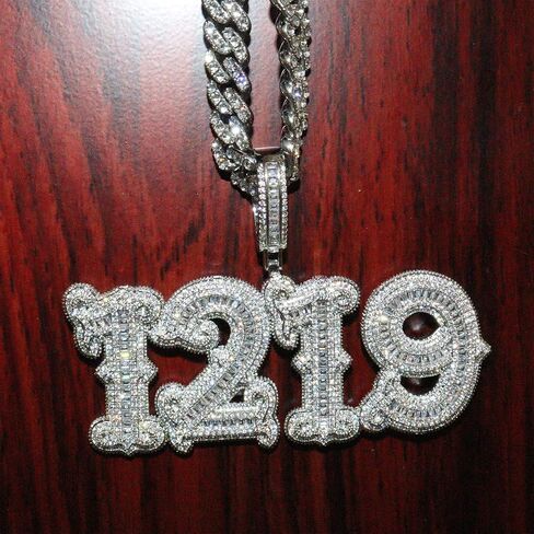 DOBLING Hip Hop Custom Big Baguettes Letters Name Necklace With 9mm Cuban Link Chain VVS Clarity Cubic Zirconia Iced Out Personalized Name Pendants Charm Jewelry for Women Men in Saudi Arabia