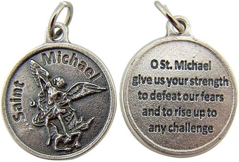 Religious Gifts Silver Toned Base Catholic Saint Medal with Prayer Protection Pendant, 3/4 Inch in Saudi Arabia
