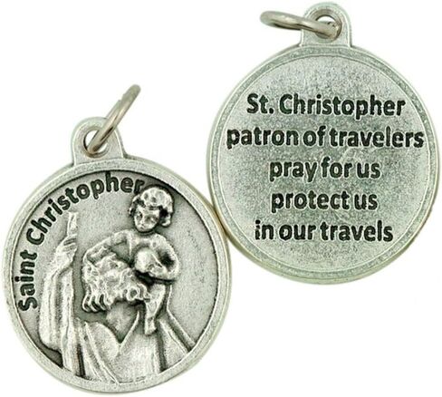 Religious Gifts Silver Toned Base Catholic Saint Medal with Prayer Protection Pendant, 3/4 Inch in Saudi Arabia