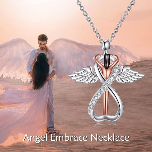 YFN Hug Necklace Sterling Silver Anniversary Pendant Couple Jewelry Anniversary Valentines Day Birthday Gifts for Her Women Men in Saudi Arabia