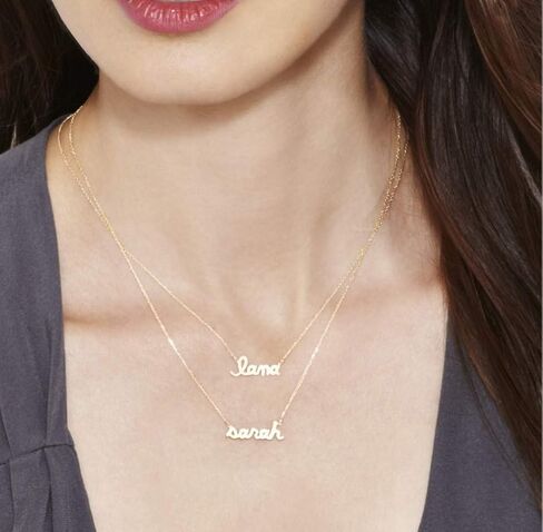 Personalized Name Necklace with Cuban/Figaro Chain, Dainty Customized Nameplate Necklaces for Women Men Custom Jewelry Christmas Birthday Gifts in Kuwait