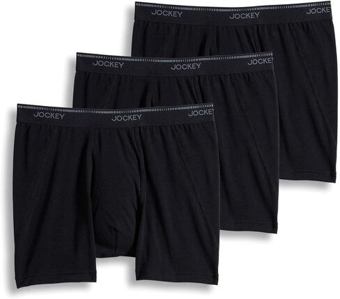 Jockey Men's Underwear MaxStretch 6" Boxer Brief - 3 Pack in Saudi Arabia