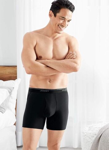 Jockey Men's Underwear MaxStretch 6" Boxer Brief - 3 Pack in Saudi Arabia